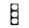 Cover frame 3gang frame, Alpha exclusive, Platinum, Vertical