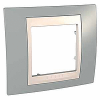 Unica Plus - cover frame - 1 gang - mist grey/ivory