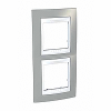 Unica Plus - cover frame - 2 gangs - mist grey/white