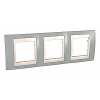 Unica Plus - cover frame - 3 gangs, H71 - mist grey/ivory