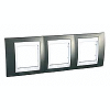 Unica Plus - cover frame - 3 gangs, H71 - champagne/white