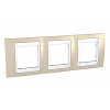 Unica Plus - cover frame - 3 gangs, H71 - sand/white