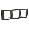 Unica Plus - cover frame - 3 gangs, H71 - cacao/white