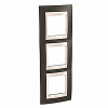 Unica Plus - cover frame - 3 gangs - cacao/ivory