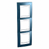 Unica Plus - cover frame - 3 gangs - glacier blue/white