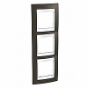 Unica Plus - cover frame - 3 gangs - cacao/white