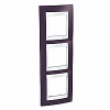 Unica Plus - cover frame - 3 gangs - garnet/white