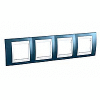 Unica Plus - cover frame - 4 gangs, H71 - glacier blue/white