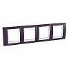 Unica Plus - cover frame - 4 gangs, H71 - garnet/white