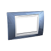 Unica Plus - cover frame - 3 modules - glacier blue/white