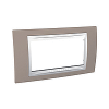 Unica Plus - cover frame - 4 modules - mink/white