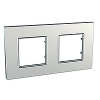 Unica Quadro Metallized - cover frame - 2 gang - silver