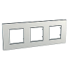 Unica Quadro Metallized - cover frame - 3 gang - silver