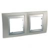 Unica Top - cover frame - 2 gangs, H71 - matt nickel/aluminium