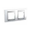 Unica Top - cover frame - 2 gangs, H71 - top white/aluminium