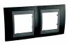 Unica Top - cover frame - 2 gangs, H71 - Rhodium Black/graphite