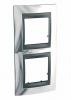 Unica Top - cover frame - 2 gangs - bright chrome/graphite 