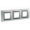 Unica Top - cover frame - 3 gangs, H71 - glossy chrome/graphite