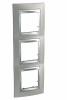 Unica Top - cover frame - 3 gangs - matt nickel/aluminium