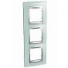 Unica Top - cover frame - 3 gangs - Fluor Green/aluminium
