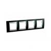 Unica Top - cover frame - 4 gangs, H71 - Rhodium Black/aluminium