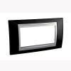 Unica Top - cover frame - 4 modules - rhodium black/aluminium
