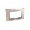 Unica Top - cover frame - 4 modules - onyx copper/aluminium
