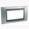 Unica Top - cover frame - 4 modules - glossy chrome/graphite