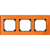 Real glass frame, 3-gang, Calcite orange