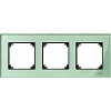 Real glass frame, 3-gang, Emerald green