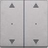 Rockers for 2-gang push-button module with up/down arrow imprint, Thermoplastic classy matt (aluminium)