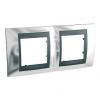 Unica Top - cover frame - 2 gangs, H71 - bright chrome/graphite